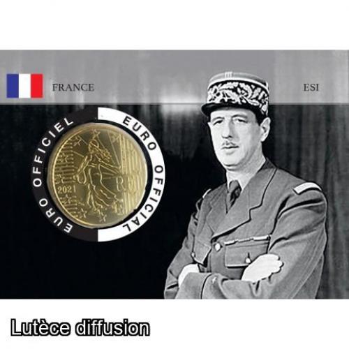 Coincard France 2021 - Charles de Gaulle - 50centimes (ref28524)