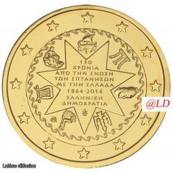 2€ Grèce 2014 Ioliennes  - dorée or fin 24 carats (ref326206)