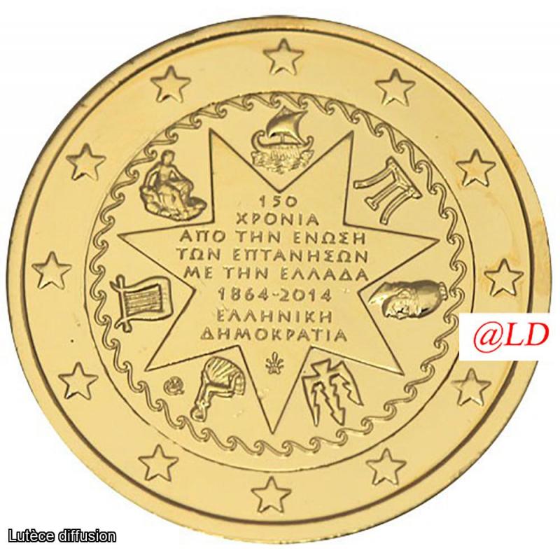 2€ Grèce 2014 Ioliennes  - dorée or fin 24 carats (ref326206)