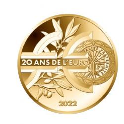 FRANCE 2022- 5€ Semeuse Or -20 ans de l'euro (Réf 31405m)