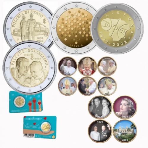 La collection complète Euro commémorative 2022 UNC- Vague 2 (réf 53627m)