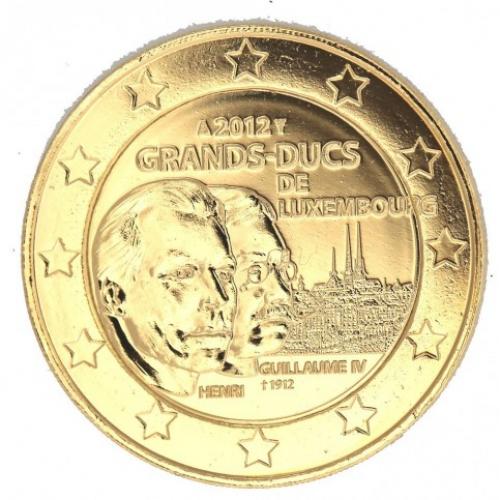 Luxembourg 2012 - 2 euro commémorative dorée à l'or fin 24 carats Réf321506