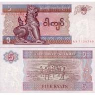 Myanmar - Billet de 5 Kyats (Réf 196179)