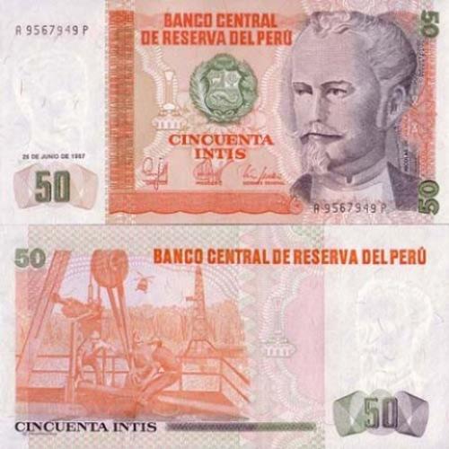 Pérou - Billet de 50 Intis (Réf 197172)
