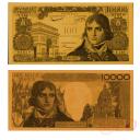 Billet doré 10 000 Francs Napoléon, surchargé 100 Nouveaux Francs (ref.266094)