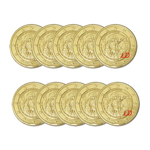 Lot de 10 pièces 2€ Grece 2013 - dorée or fin 24 carats (ref inv 324431)