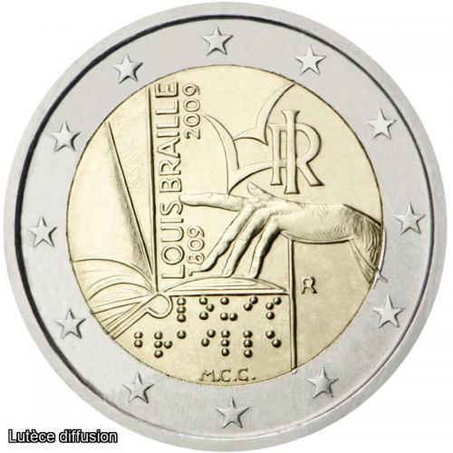 Italie 2009 - Braille - 2€ commémorative (ref313899)