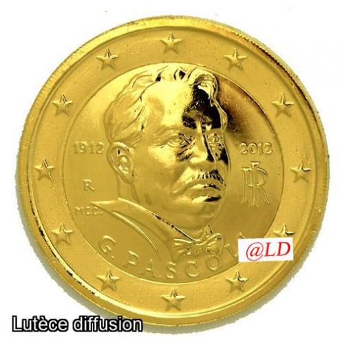 2€ Italie 2012 - dorée or fin 24 carats (ref322066)