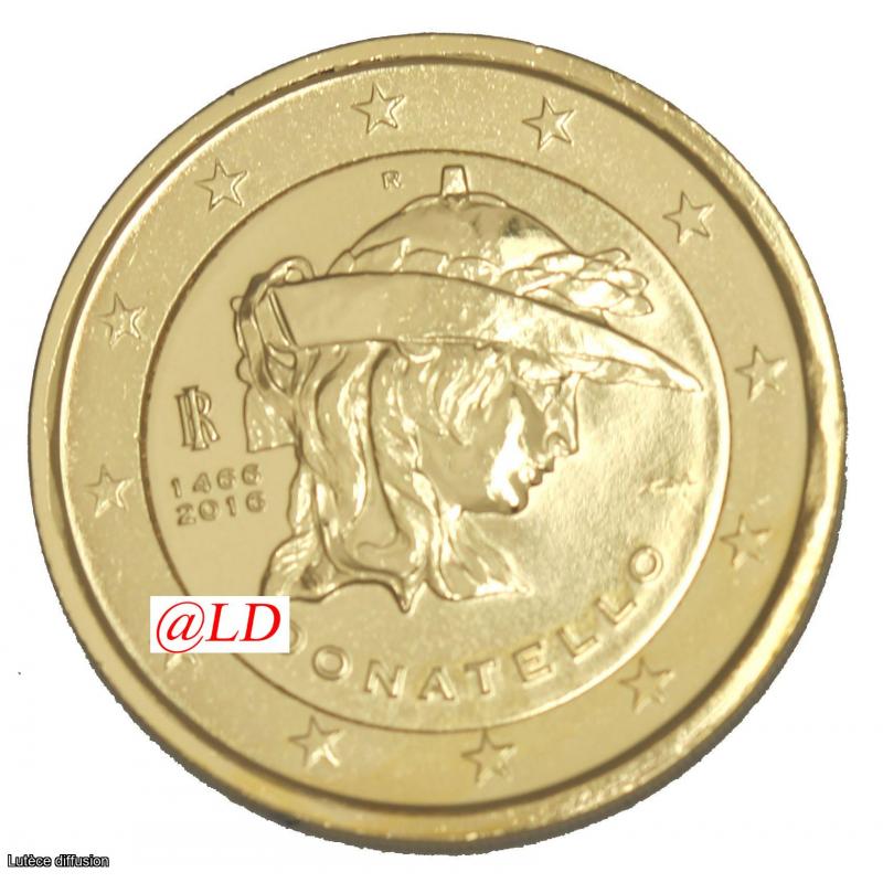 Italie 2016 Donatello - 2 euros dorée or fin 24 carats (ref329450)