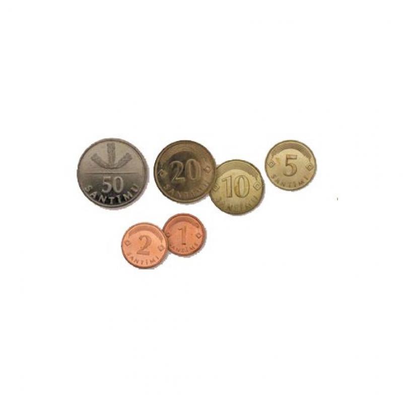 Lettonie - série 6 pièces lats avant euro (ref205033)