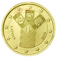 2€ Lettonie 2018 - dorée or fin 24 carats (ref21330)