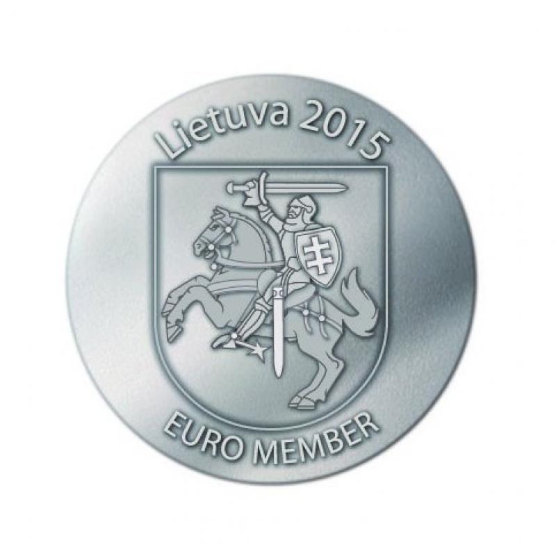 Lituanie 2015 - Pièce commémorative argentée adoption de l'euro (Ref326044)