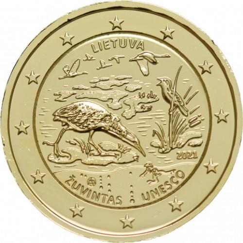 2€uro commémorative Lituanie 2021 Unesco dorée à l'or fin 24 carats (Ref29084)