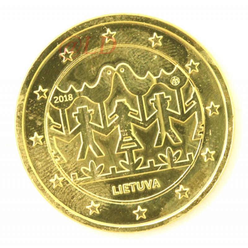 2€ Lituanie 2018 - dorée or fin 24 carats (ref21785)