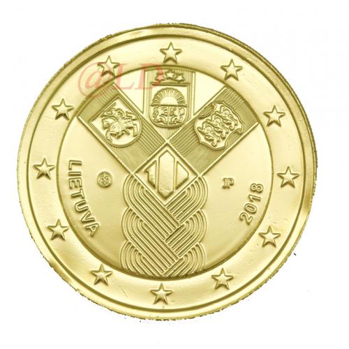 2€ Lituanie 2018 - dorée or fin 24 carats (ref21347)