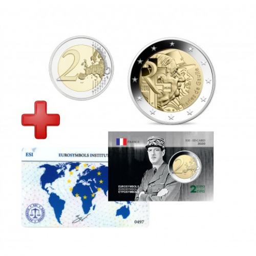 Lot 2€ France 2020 : la 2€ 2020 et sa carte commémorative (ref26742)