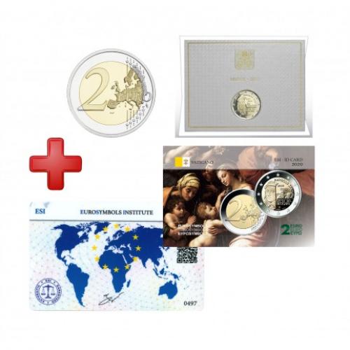 2 euros Vatican 2020 Raffaello + carte commémorative (ref26728)
