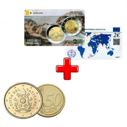 Vatican 50 centimes + carte commémorative 2019 (ref46913)