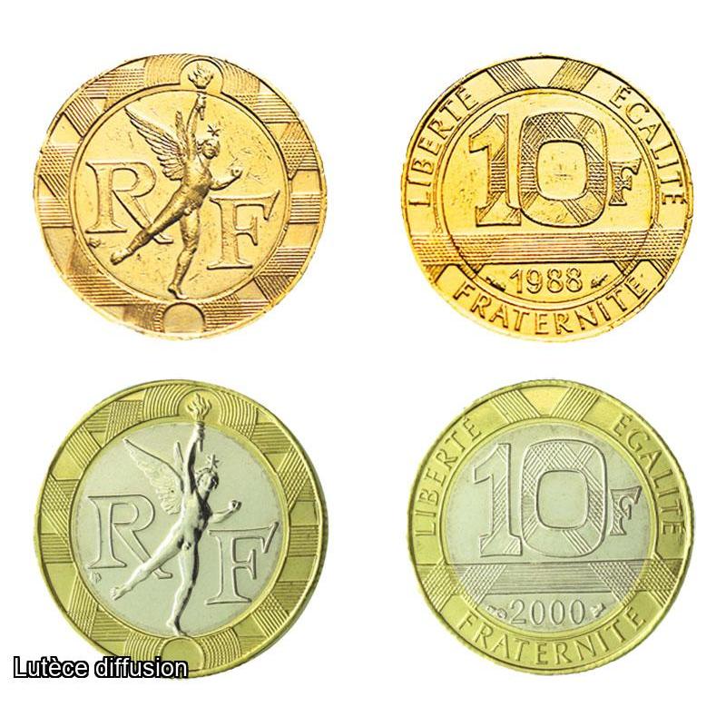 10 Francs Génie de la Bastille et dorée à l'or fin 24 carats (Ref206562)