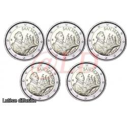 Lot de 5 pièces de 2€ Saint Marin 2020 (ref43219)