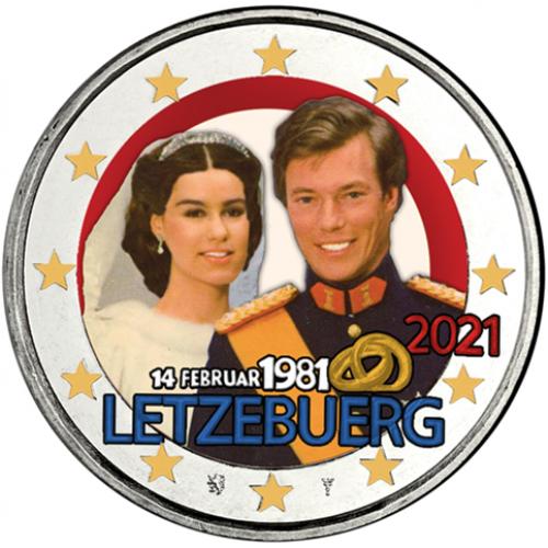 Luxembourg 2021 - 2 euros commémorative en couleur - Mariage (Ref30295)