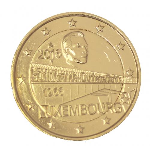 2€uro commémorative Luxembourg 2016 dorée à l'or fin 24 carats (Ref329436)