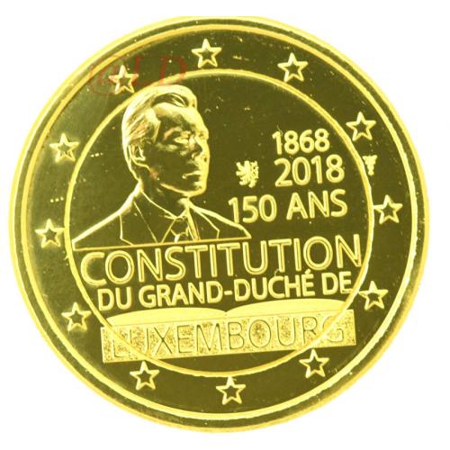 2€ Luxembourg 2018 - dorée or fin 24 carats (ref21778)