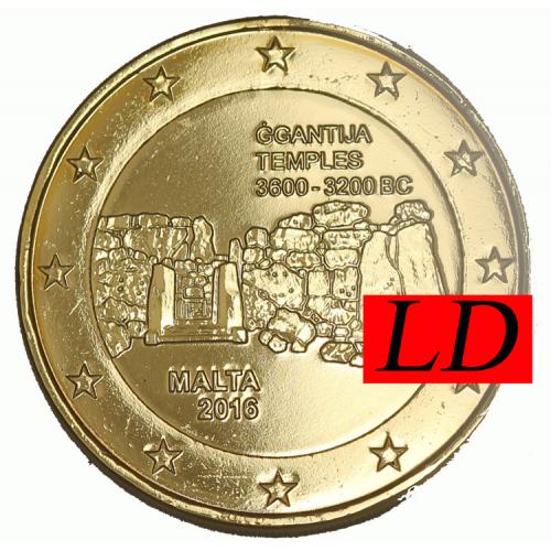 2€ Malte 2016 - dorée or fin 24 carats (ref20018)