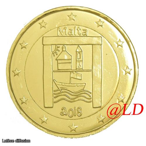 2€ Malte 2018 Patrimoine - dorée or fin 24 carats (ref22119)