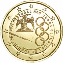 2€uro commémorative Portugal 2021 JO dorée à l'or fin 24 carats (Ref29103)