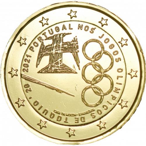 2€uro commémorative Portugal 2021 JO dorée à l'or fin 24 carats (Ref29103)