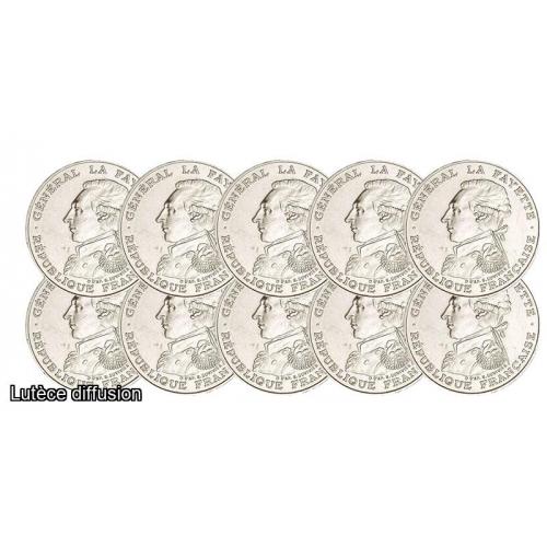 Lot de 10 pièces de 100 Francs La Fayette argent (ref.206405)