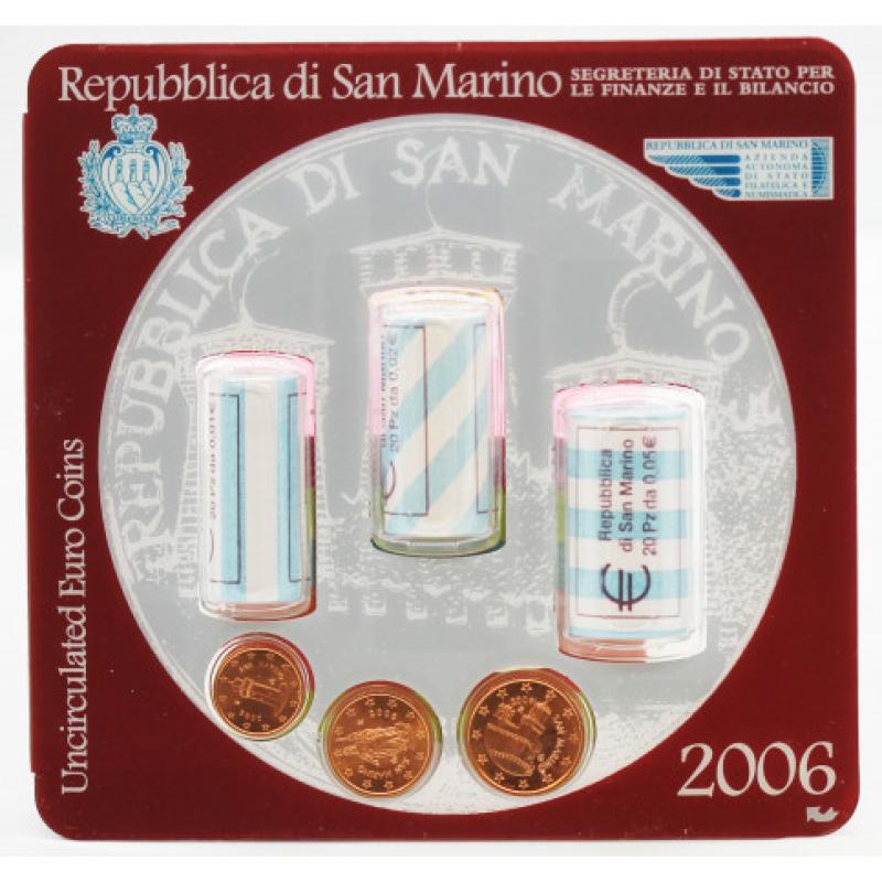 Saint Marin 2006 coincard - rouleaux 1/2/5 cents (ref32765m)