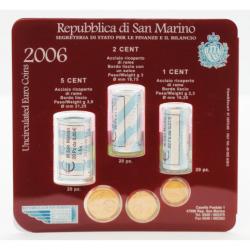 Saint Marin 2006 coincard - rouleaux 1/2/5 cents (ref32765m)