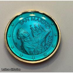 2€ Saint Marin 2020 - dorée or fin 24 carats SAPHIR (ref46456)