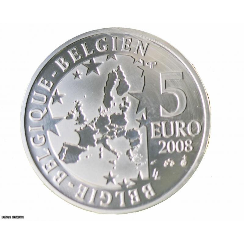 5 euros ARGENT - 50e anniversaire des Schtroumpfs 2008 (ref797)