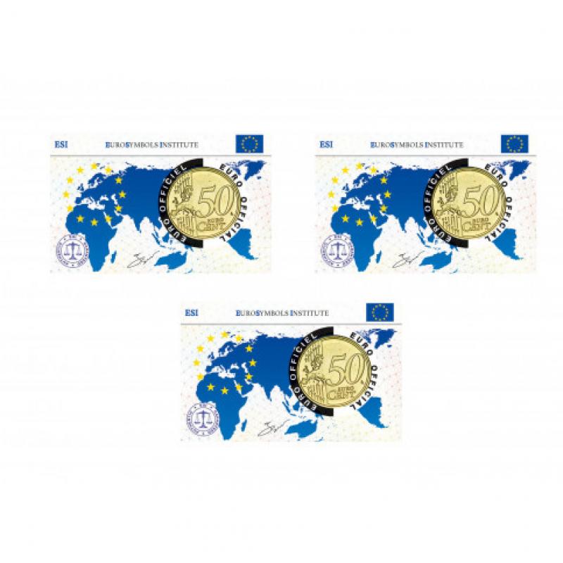 Série complète 3 x Coincards 20 ans de l'euro (ref 32046)