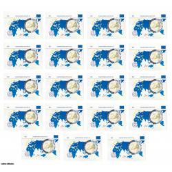 Série complète 19 coincards - 2€uros -  Drapeau (Ref28429)