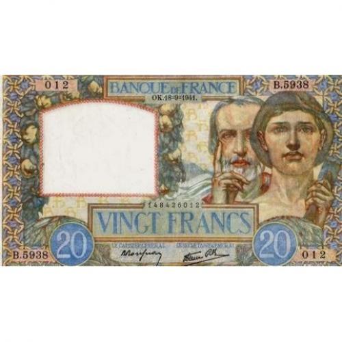 France - 20 francs Science et Travail - Belle Qualité (ref639322)