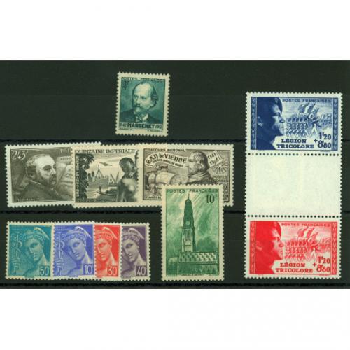 Sélection de timbres de France 1942 (Réf160923m)