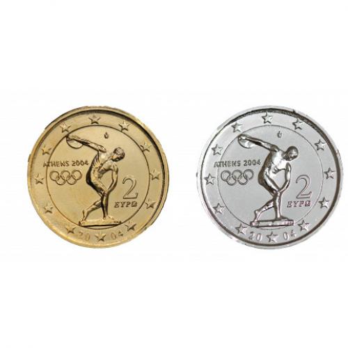 Grèce 2004 JO - 2 euros dorée argentée (ref26892)