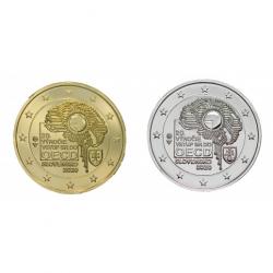 LOT SLOVAQUIE 2020 2€uro commémorative dorée et argentée (Ref25851m)