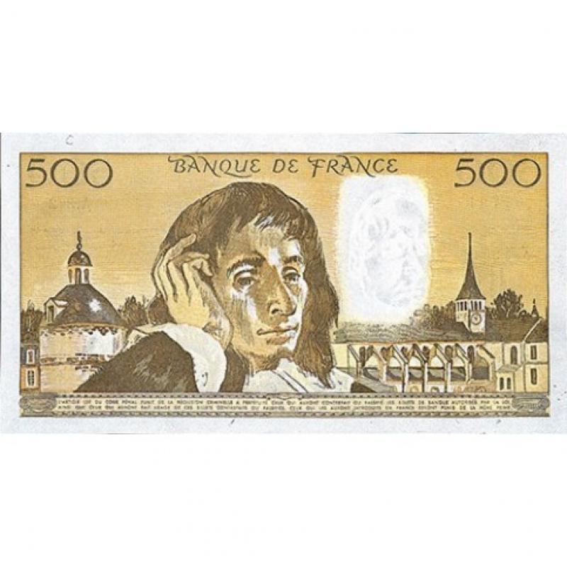 France - 500 francs Pascal Belle Qualité (ref640140m)