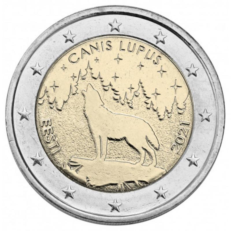 Coincard Estonie 2021 « Loup » – 2€ commémorative (Ref30390)