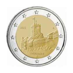 Allemagne 2022 - 2 euro commémorative Thüringen - CHÂTEAU DE LA WARTBOURG (ref31467)