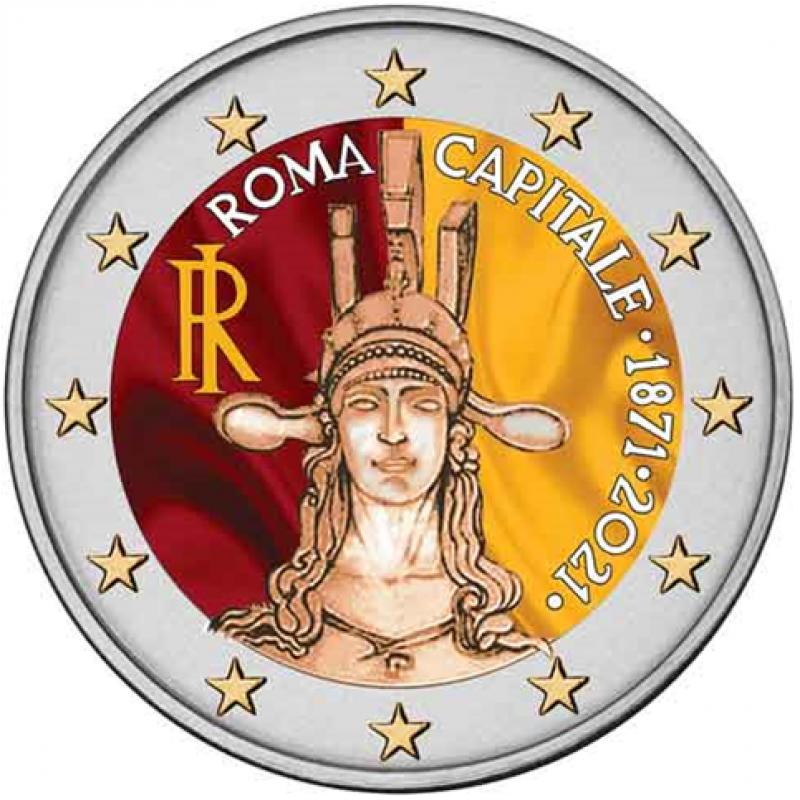Italie 2021 - 2 euros commémorative en couleur - Rome (ref30219)