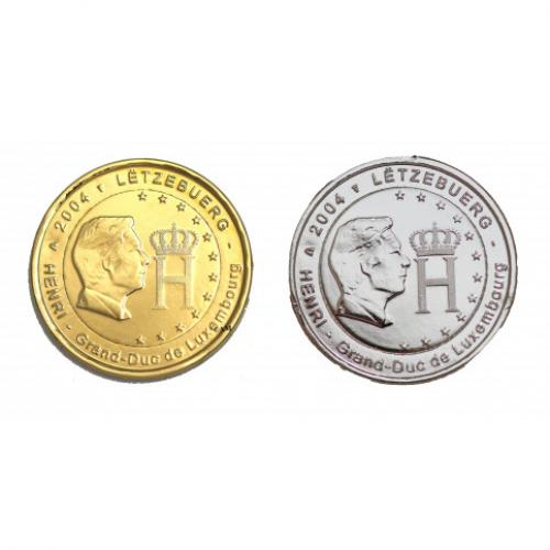 Lot Luxembourg - Henri – 2 euros Argentée et  Dorée commémorative (Ref28267)