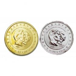 Lot Luxembourg 2005 - Henri & Adolphe – 2 euros commémorative dorée et argentée (Ref28250)