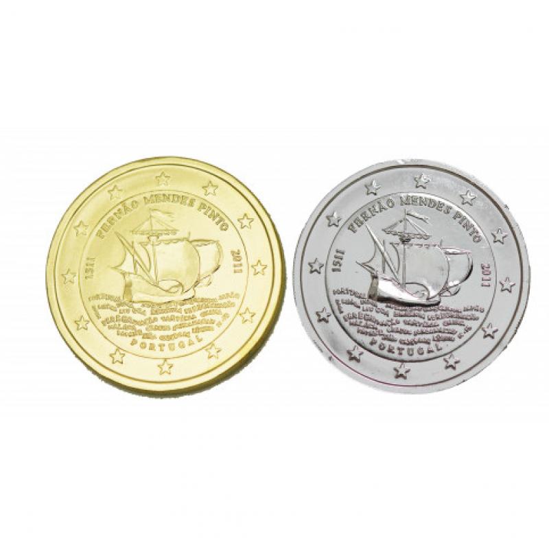 Lot Portugal 2011 - 2 euro commémoratives dorée et argentée (Ref28281)