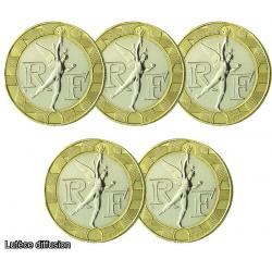 LOT DE 5 pieces de 10 francs Génie (ref206586)